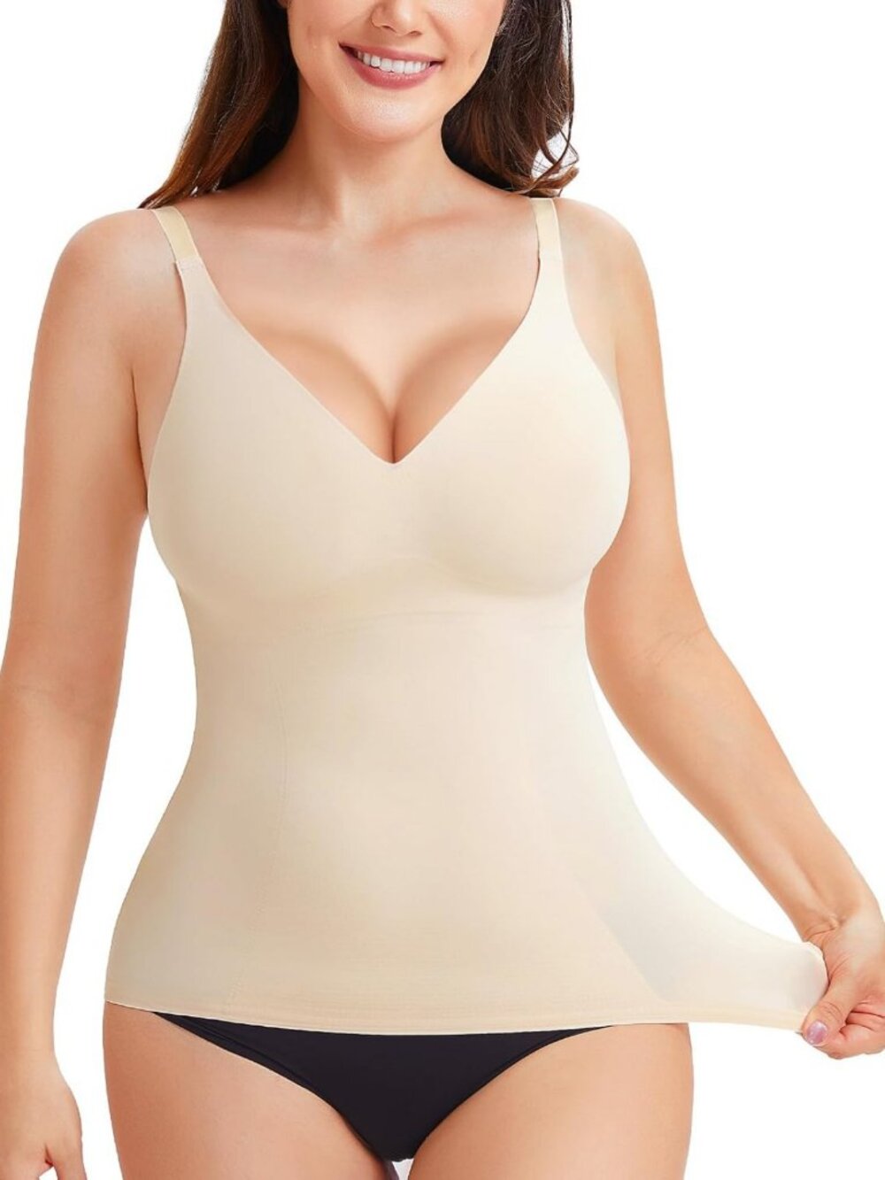 Tummy Control Compression Tank Top for Women | V Neck Shapewear Camisole